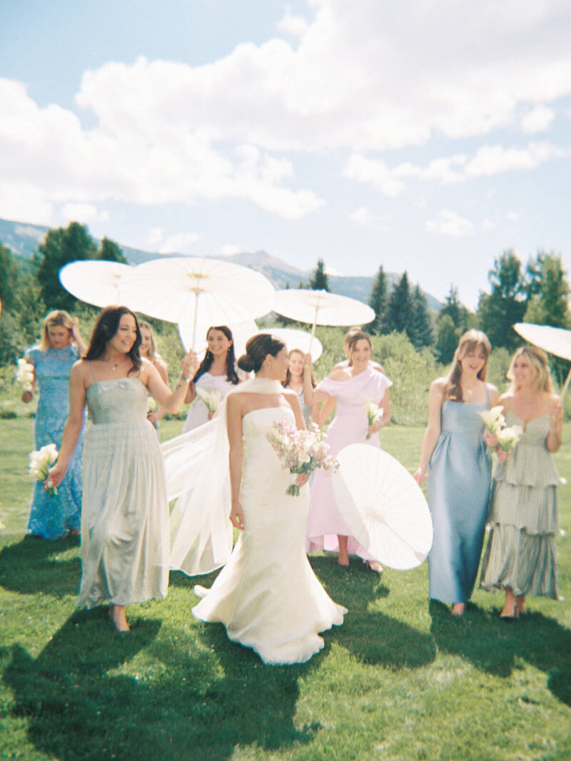 bride and groom wedding portrait in the Colorado mountains