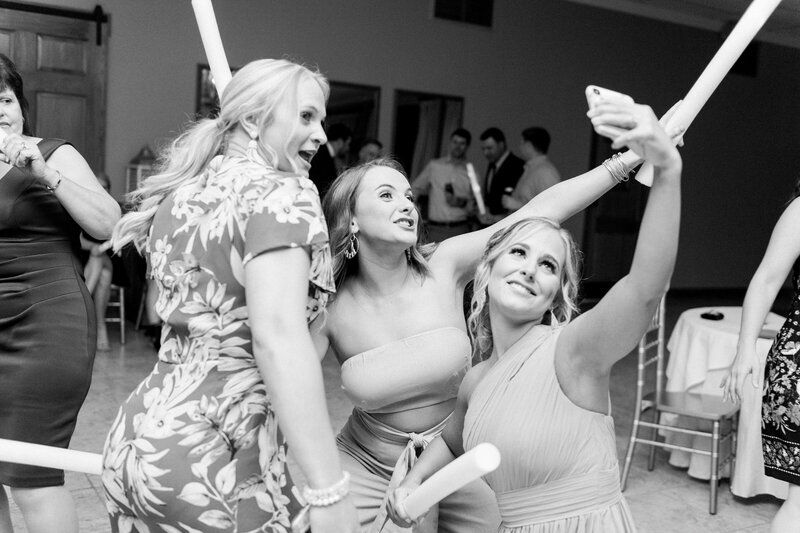 girls having fun at new orleans wedding reception