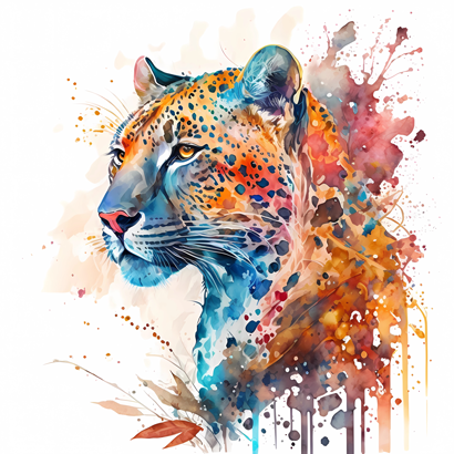 watercolor of leopard