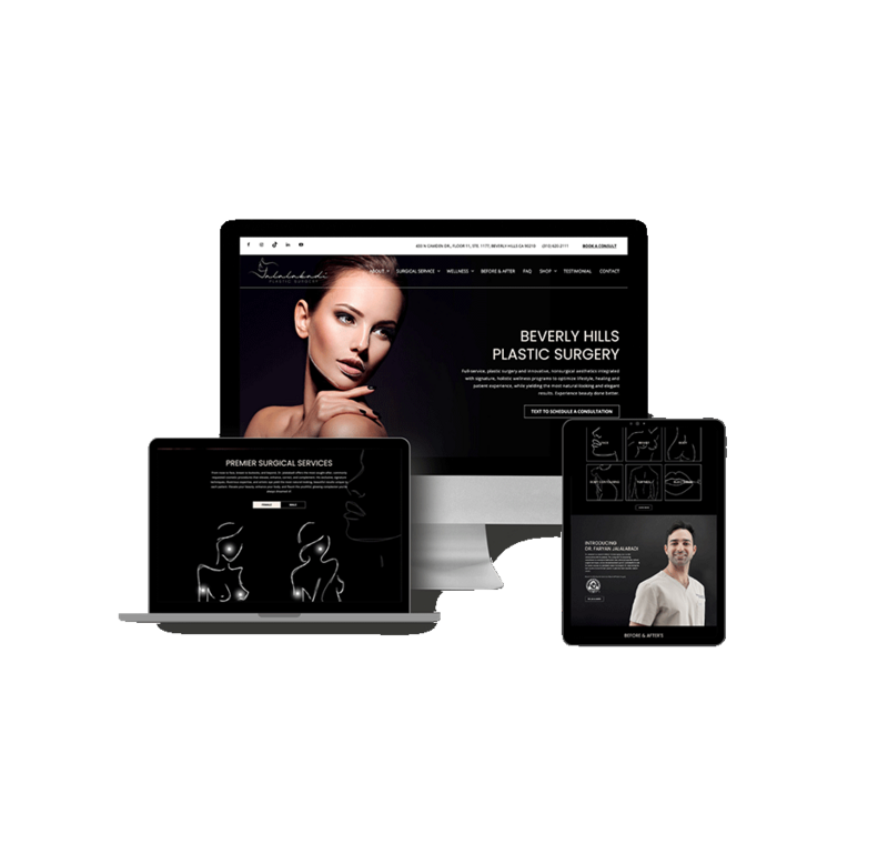 Multiple screens with website design on the. screens