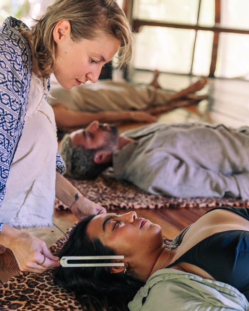 The serene outdoor setting of Mayan Clay Spa in Tulum, surrounded by lush jungle, offering clay treatments and holistic healing in a natural sanctuary.