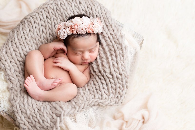 Posed Newborn flower crown