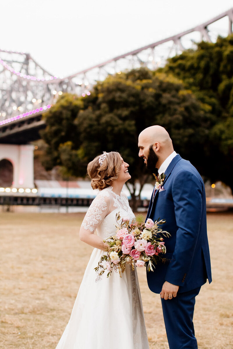 Bride and Groom lovingly looking at each other