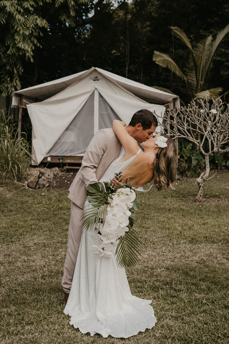 Camping Hawaii elopement