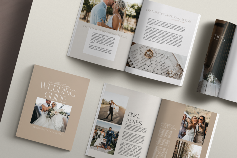 Corrie Butler Wedding Welcome Guide magazine mockup