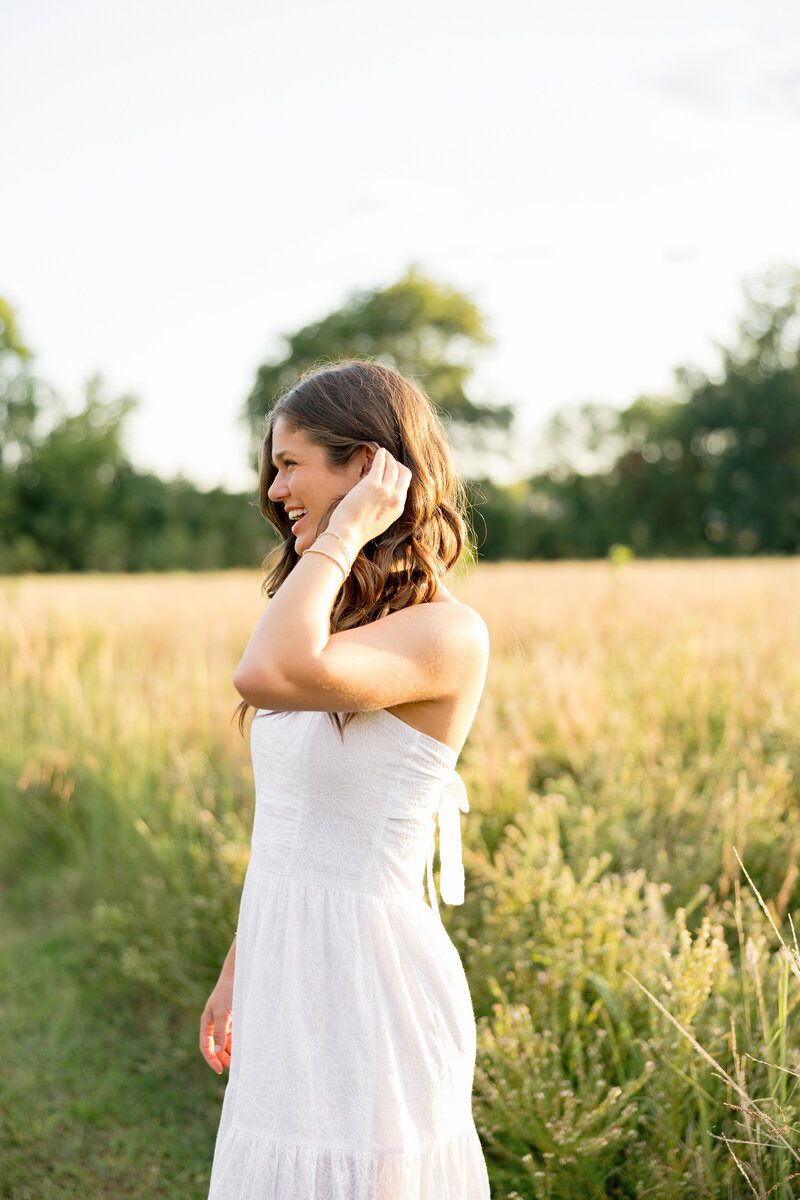 Bride in Field – Natural Light Senior Portraits in Oklahoma