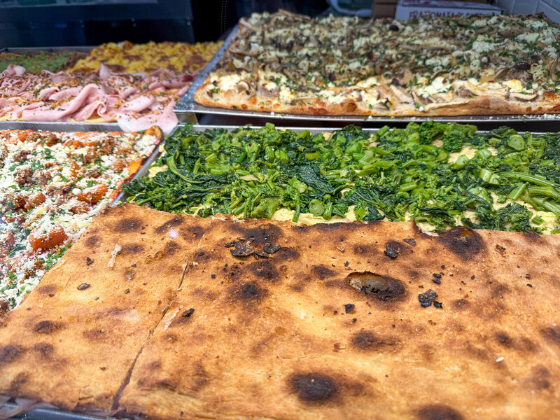 Pizza by the slice at Ruver in Rome, Italy
