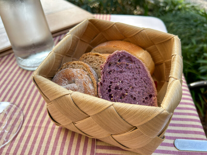 Bread service at Ristorante Al Prato in Varenna, Italy