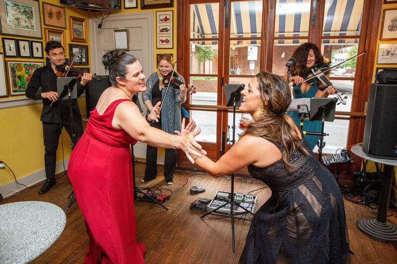 Elegance Quartet musicians entertaining their guests