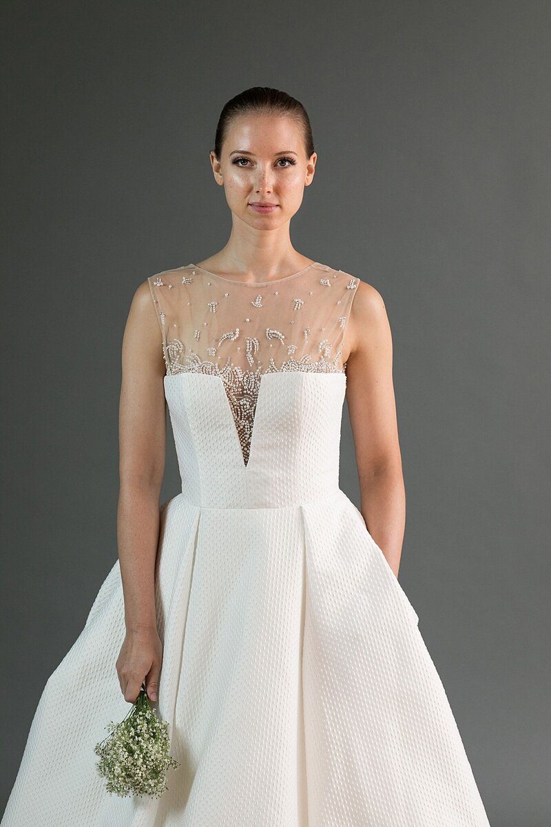 illusion neckline wedding dress with sleeves