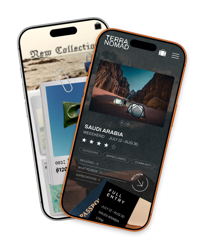 Mobile Website Phones Mockup with Text Wrapped