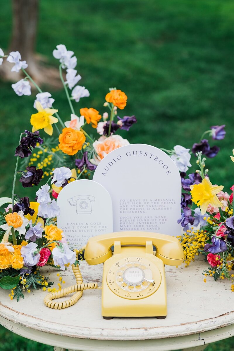 Audio guest book at wedding planned by Bianca Nichole and Co