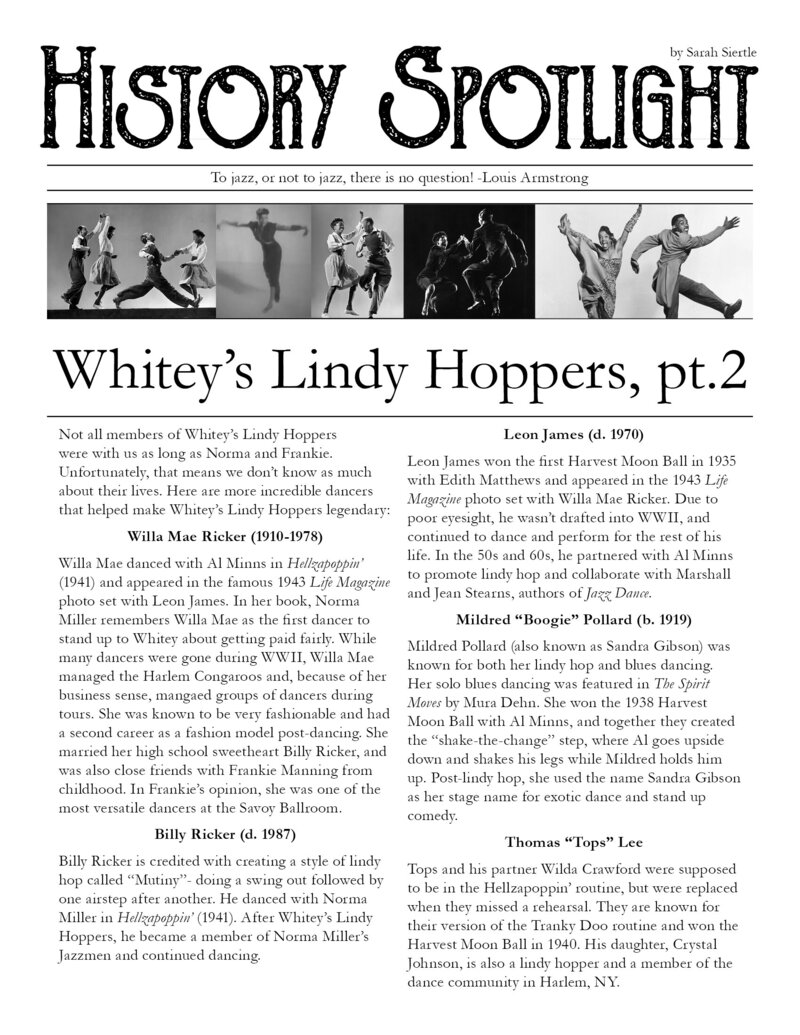 Whitey's Lindy Hoppers, pt. 2