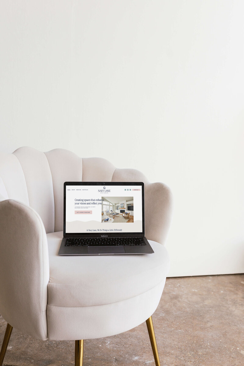 interior design studio for website design featuring an elevated and timeless brand identity