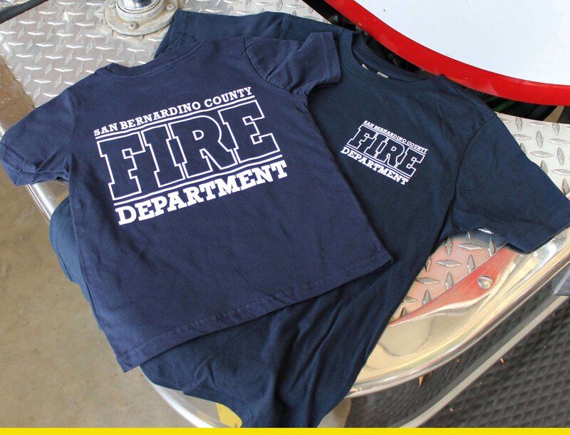 Screen printed firefighter youth t-shirt with department logo