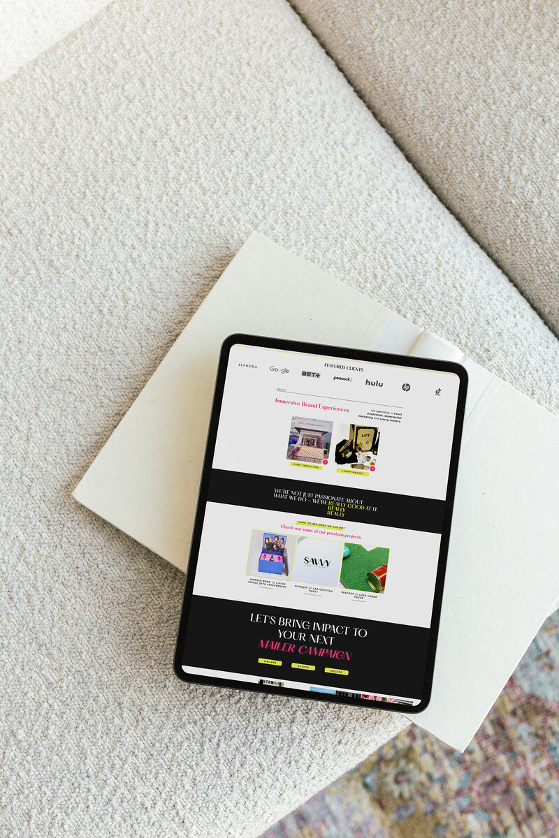 event and mailer marketing company showit website