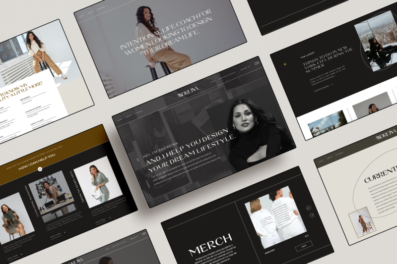 Andreina Web Mockup multiple screens