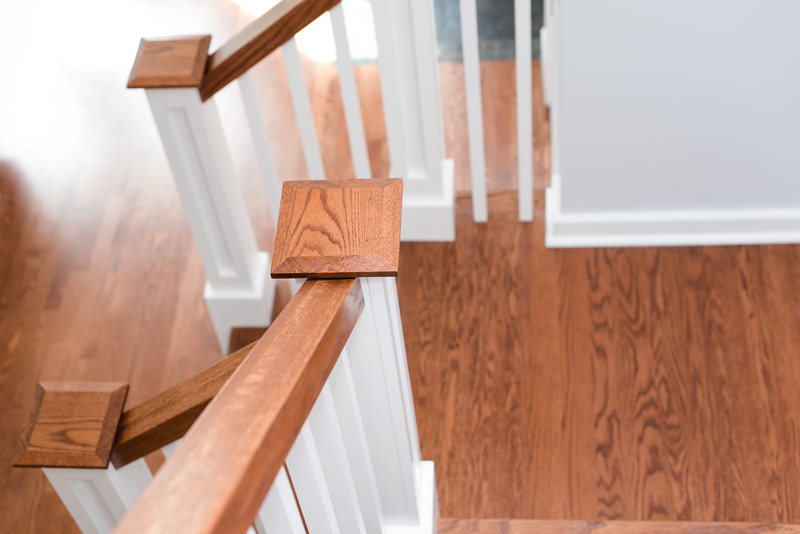Interior Home Custom Remodel Stairway Railing Post Details