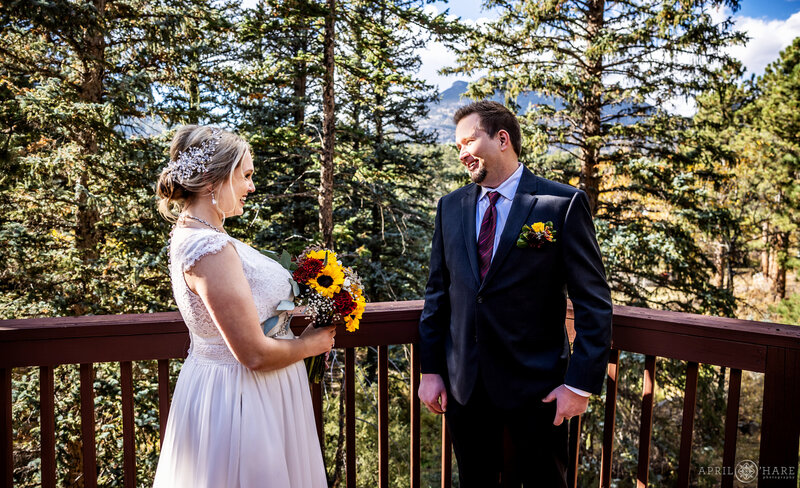First Look on the Deck at Romantic Riversong Inn Estes Park Colorado