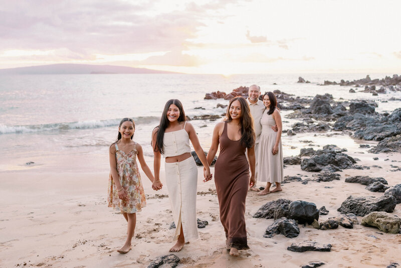 Family Beach Portraits on Maui | Sunset Magic and Candid Moments Family Beach Portraits on Maui | Sunset Magic and Candid Moments