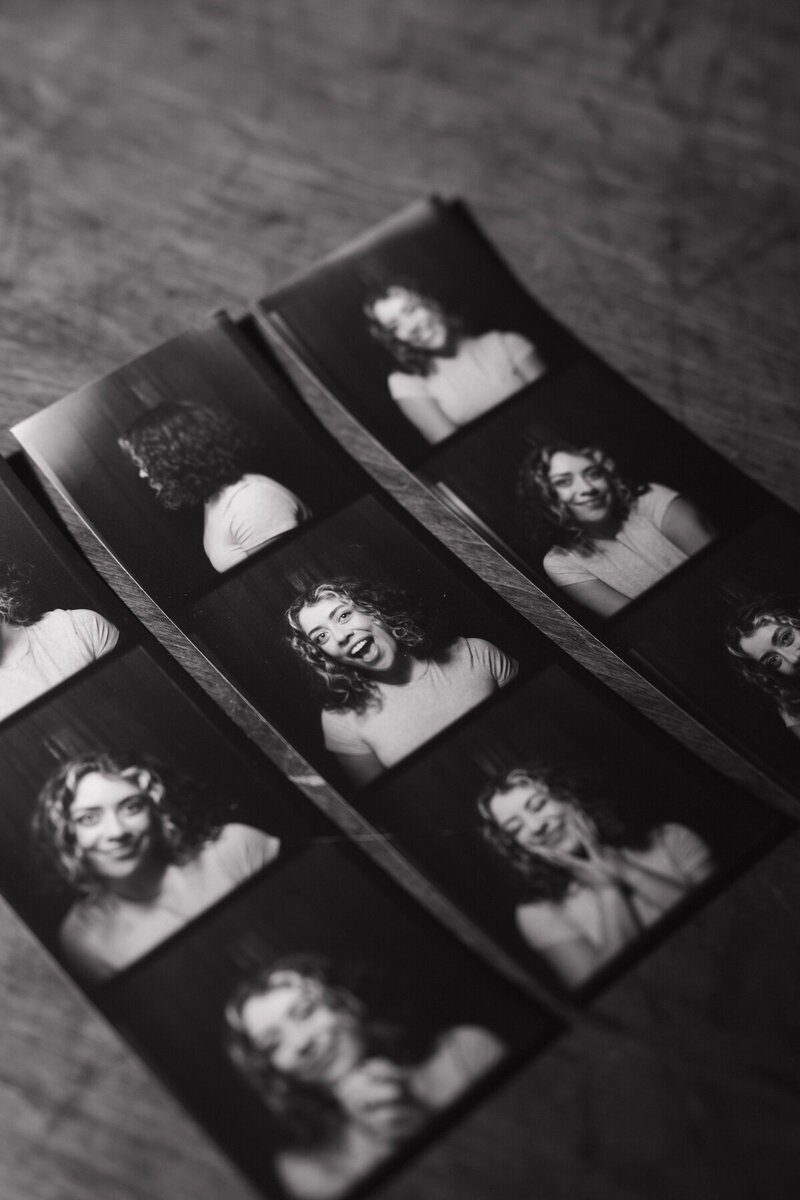 Black and white film portraits captured by Puerto Rico wedding photographer for personal brand imagery

