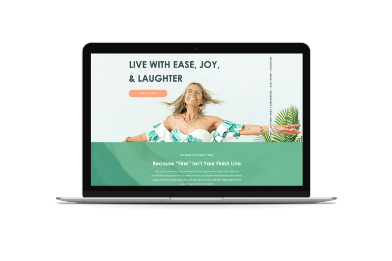 home page of website pulled up on open laptop