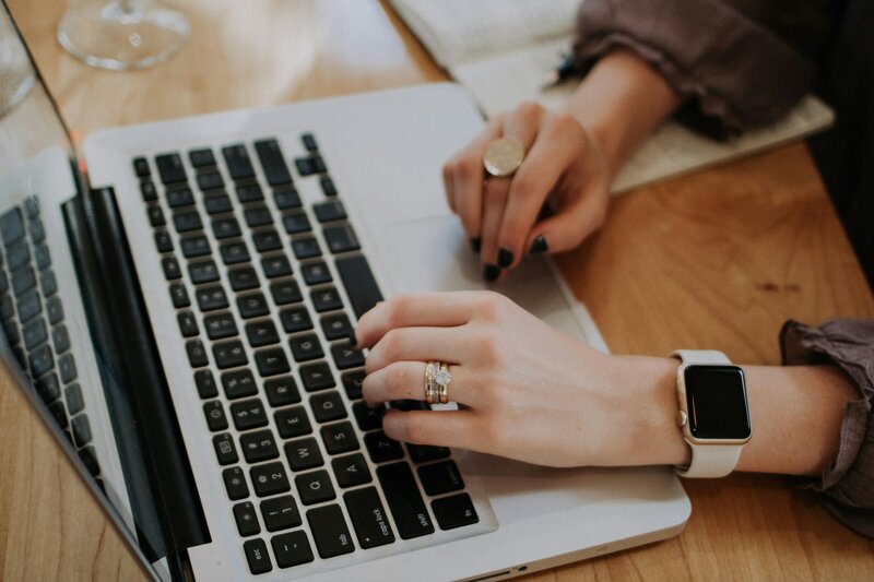 woman working on computer