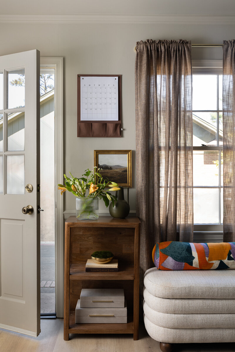 living room decorated with neutral colors