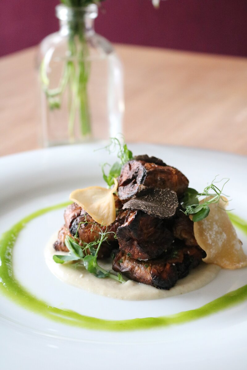 Sunchokes a few different ways, truffles, little greens copy