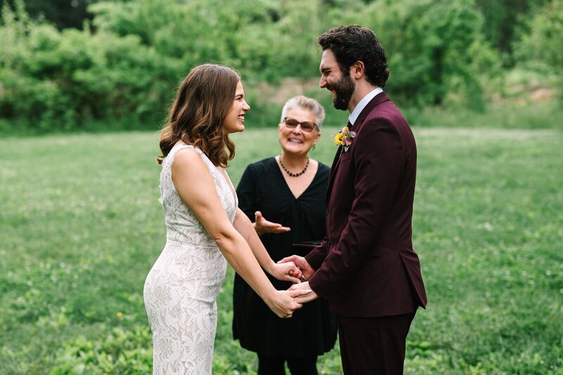 Outdoor Elopement ceremony at Indianapolis park