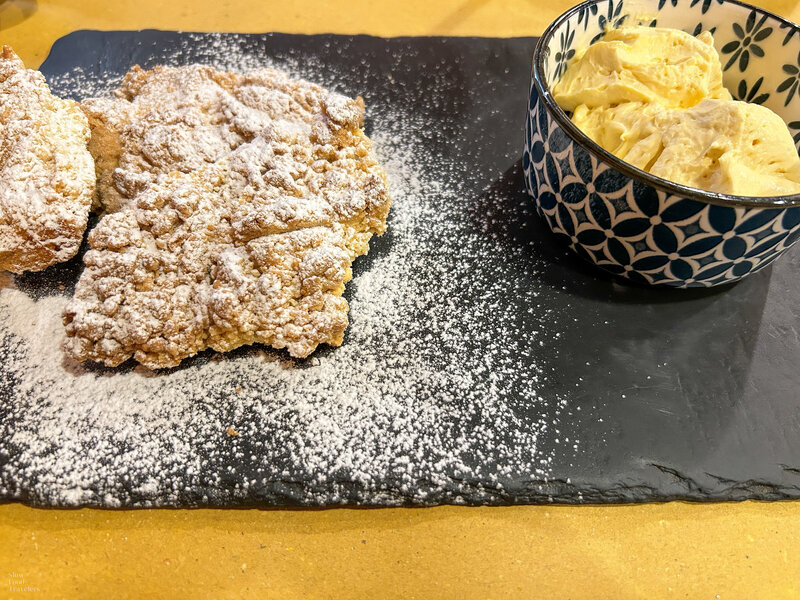 Dessert at La Torre Deglia Aquila in Pavia, Italy