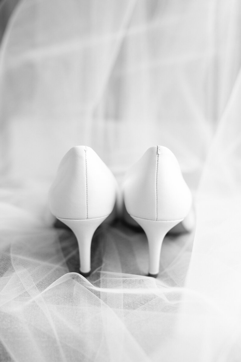 Wedding shoes with veil