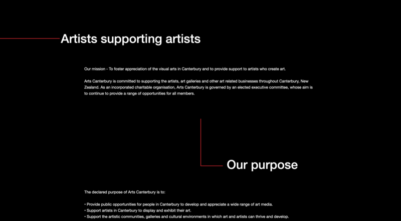 Arts Canterbury Website details