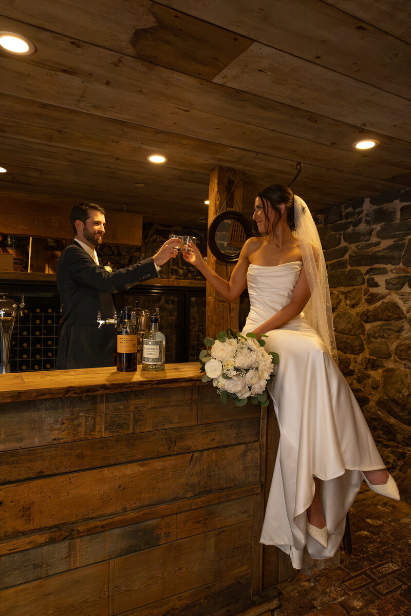 Bride and Groom at Jedidiah Hawkins Inn, Long Island, NY