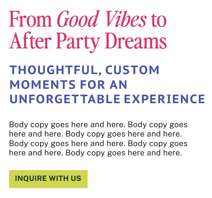 Custom typography for Confetti, Bold Wedding Planner & DJ Branding