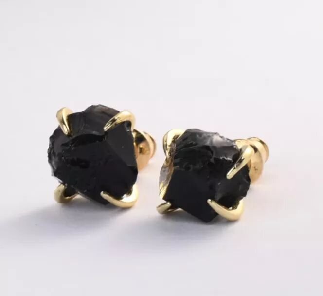 Black-obsidian-earrings