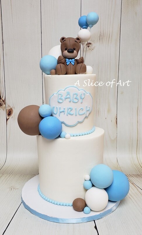 baby shower bear bubbles cake 