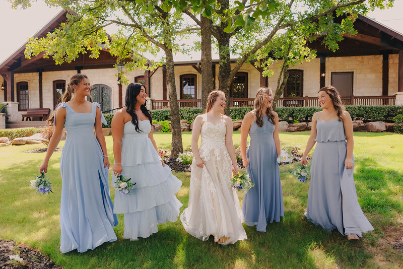 bridesmaids laughing before wedding in dallas texas
