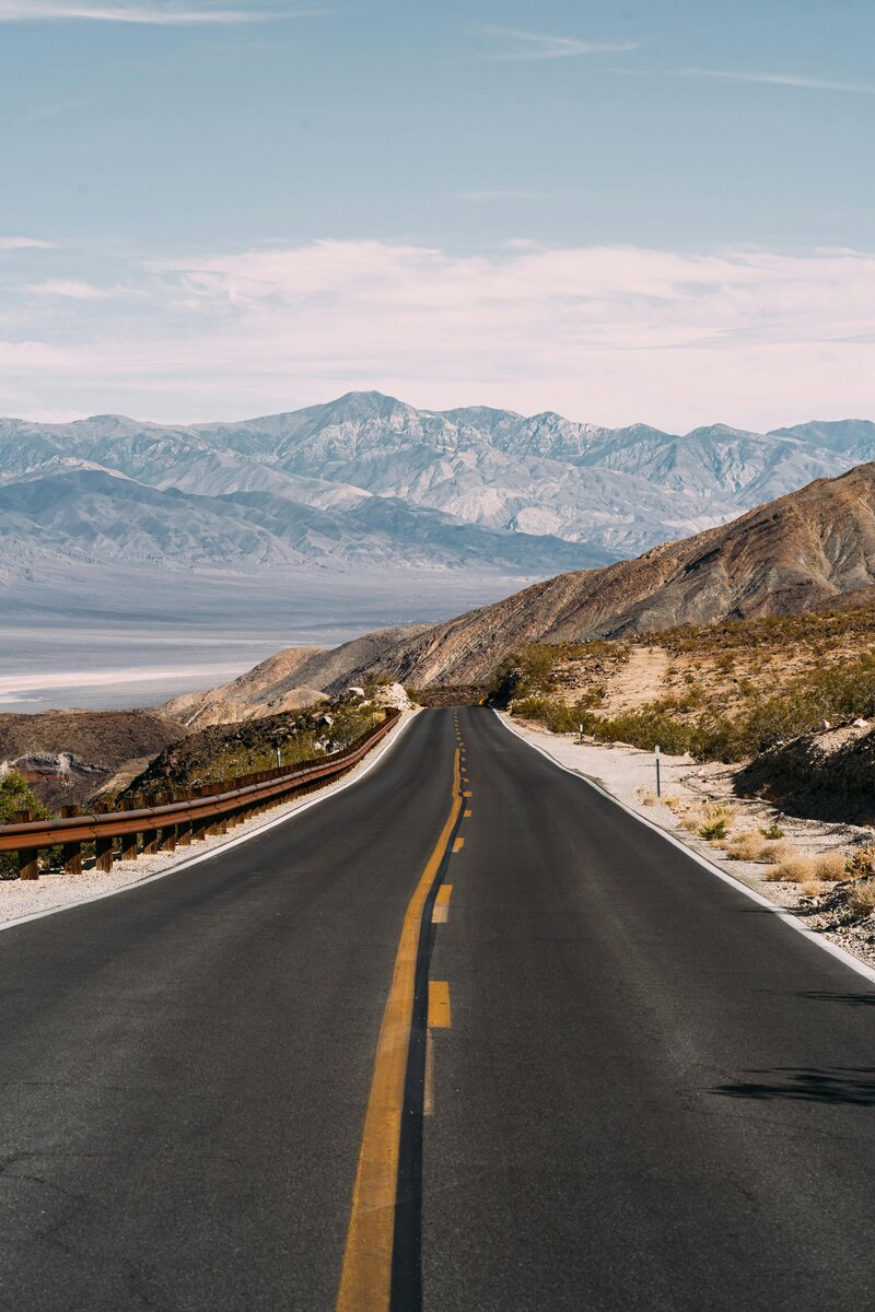 California open road in the mountains