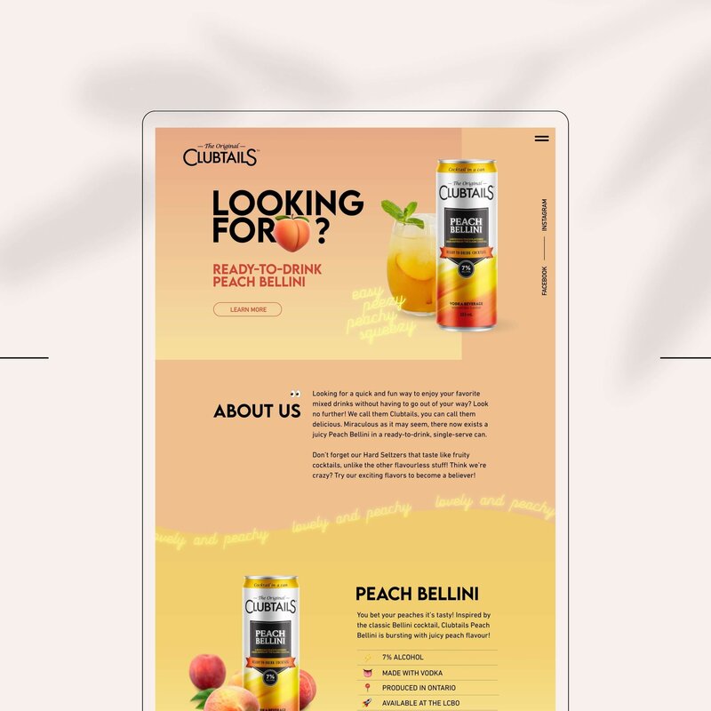 Page d'accueil Peach Bellini