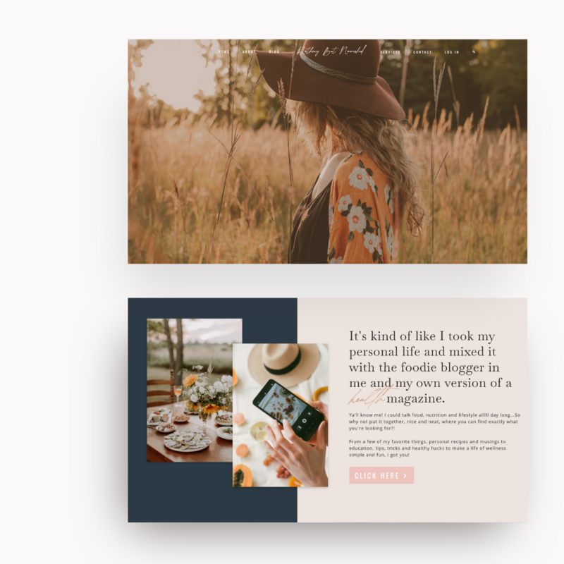 Website design for Nothing But Nourished, a wellness and nutrition brand