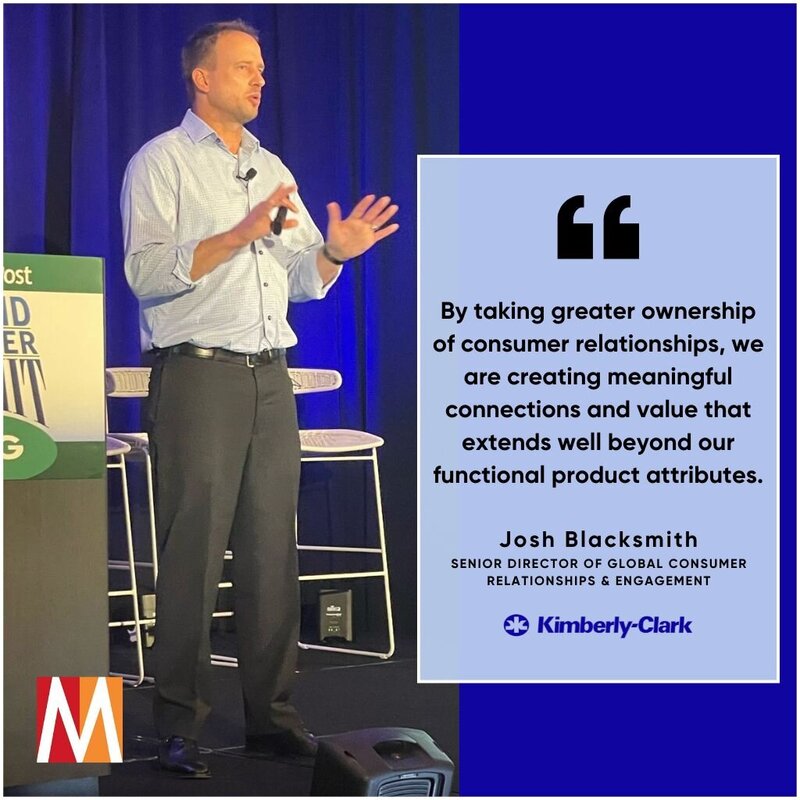 osh Blacksmith, Senior Director of Global Consumer Relationships at Kimberly-Clark, speaks on creating meaningful consumer connections at a Brand Innovators event.