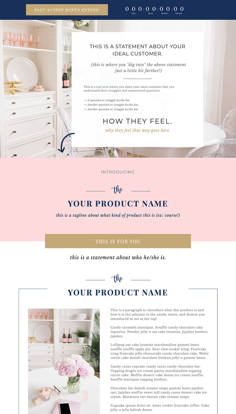 Sales Page Showit Website Template