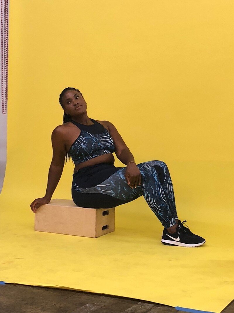 black woman fitness pose