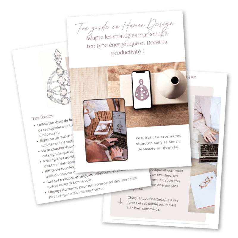 Photo de pages volantes qui représentent le visuel de l'intérieur du guide