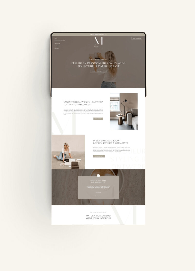 Showit website Marlinde Interieurontwerp