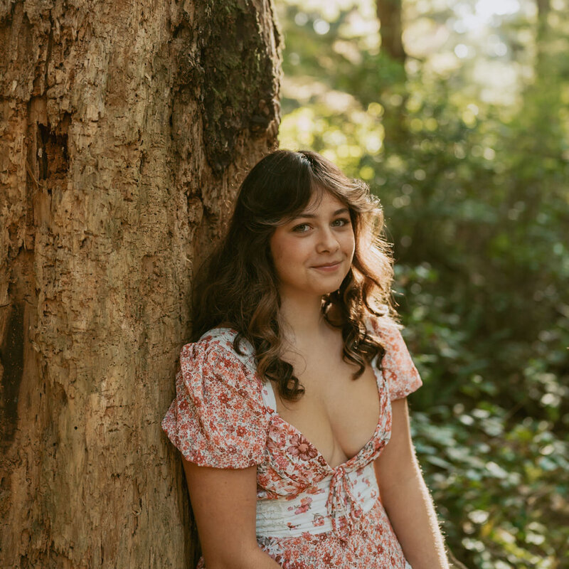 girl standing on road bridge in columbia river gorge