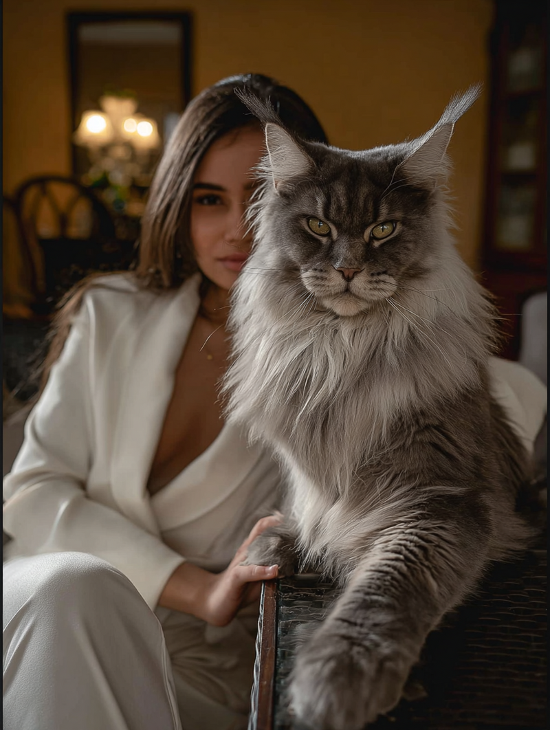 Larger then life Almontecats.com Maine Coon Black smoke