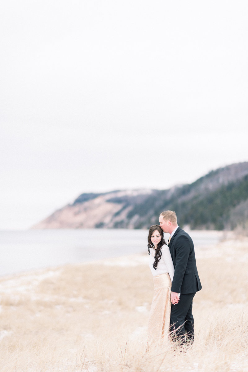beach engagement photos in traverse city michigan