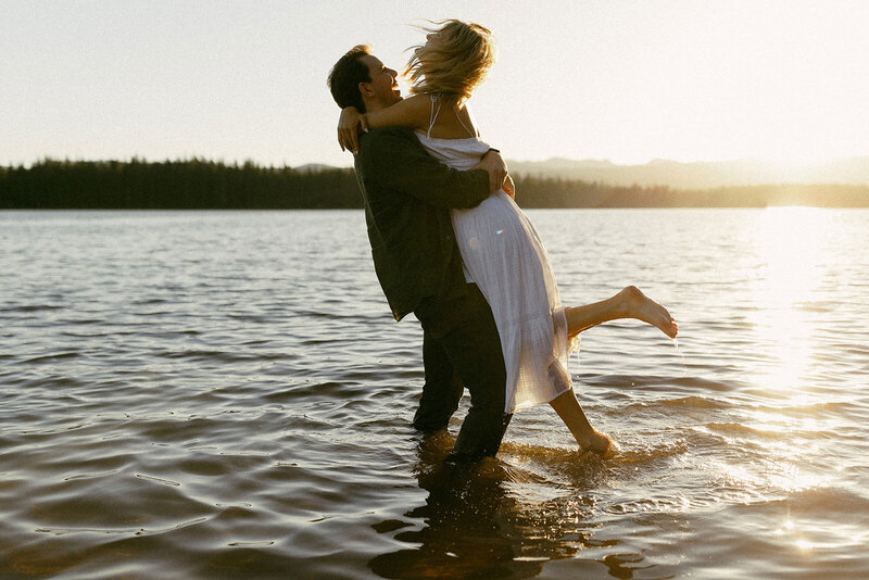 whimsical montana engagement session at seeley lake